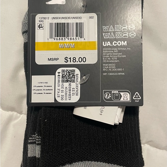 Under Armour performance, tech, unisex, cushioned crew socks - Picture 3 of 5